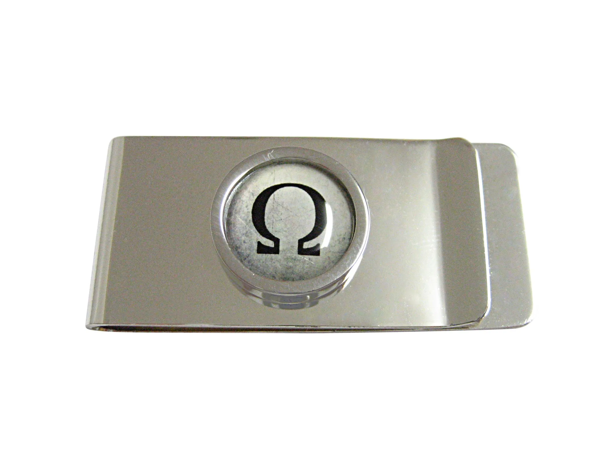 Bordered Mathematical Greek Omega Symbol Money Clip