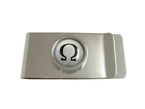 Bordered Mathematical Greek Omega Symbol Money Clip