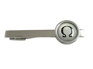 Bordered Mathematical Greek Omega Symbol Square Tie Clip