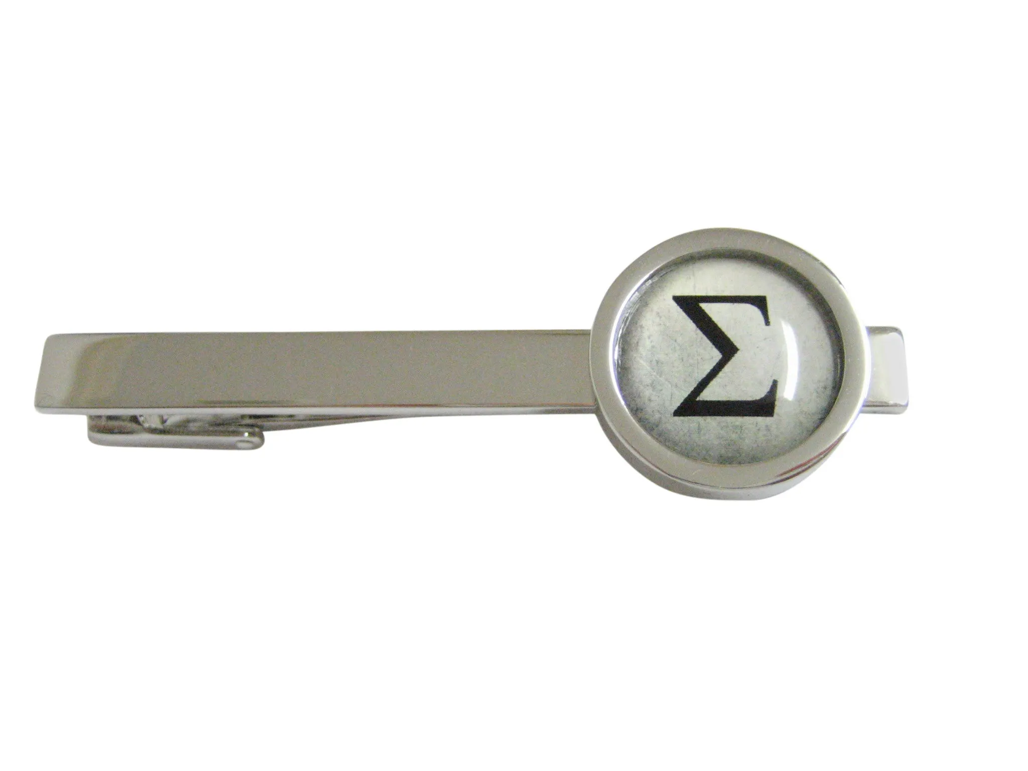 Bordered Mathematical Greek Sigma Symbol Square Tie Clip