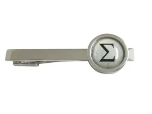 Bordered Mathematical Greek Sigma Symbol Square Tie Clip