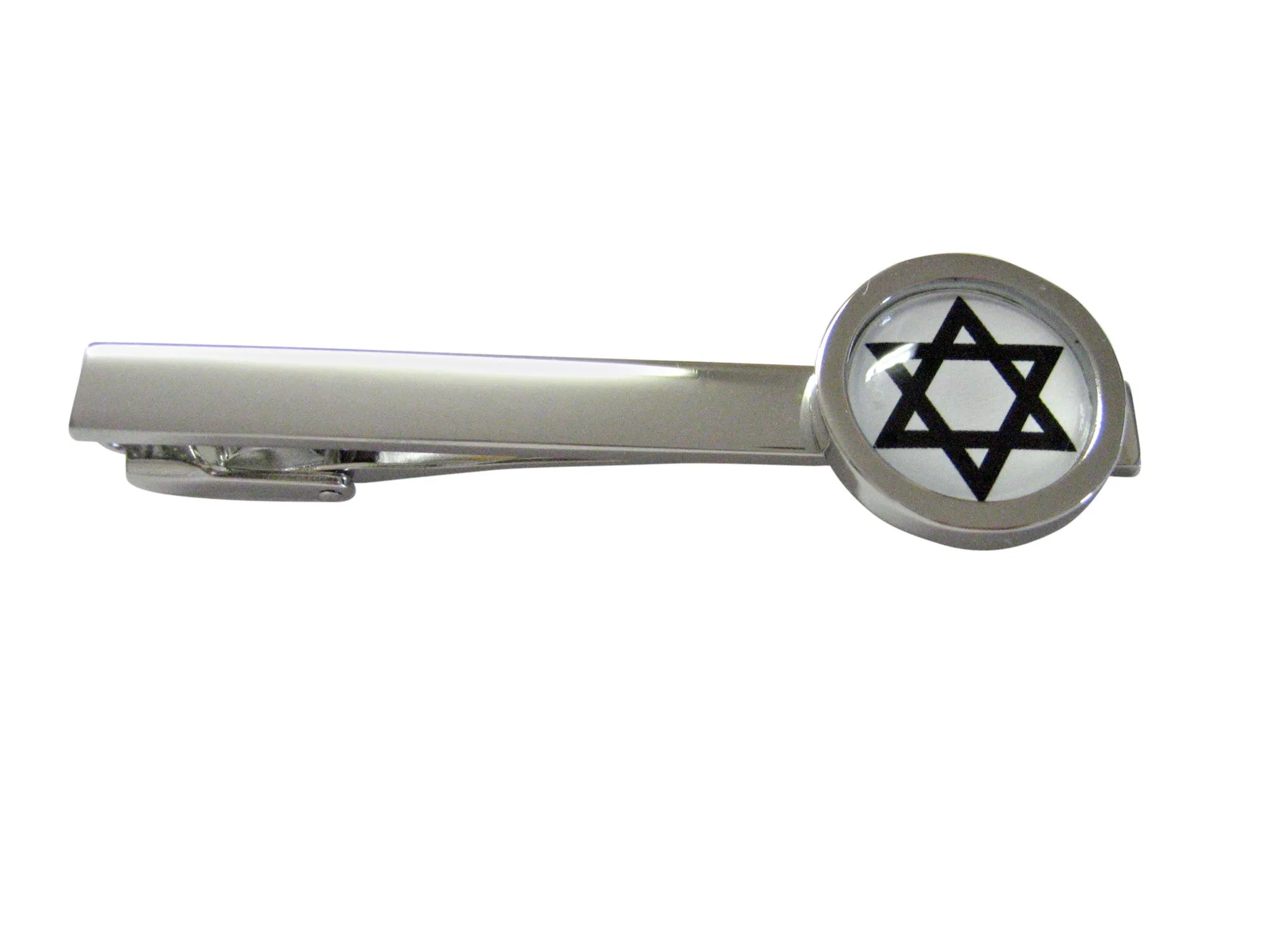 Bordered Religious Star of David Pendant Square Tie Clip