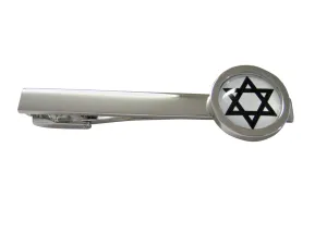 Bordered Religious Star of David Pendant Square Tie Clip