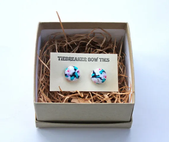 Bright Pink, Purple, and Blue Floral Bow Tie