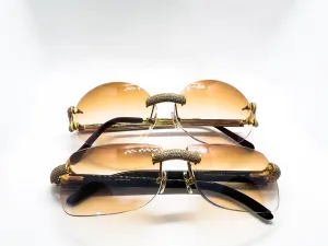 Bubble Set Combo (2 pair) - Custom Cartier Big C Wire and White Horn Sunglasses
