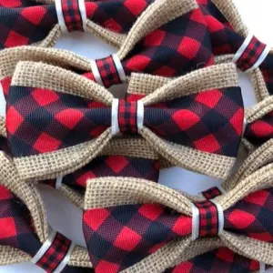 Buffalo Plaid Dog Bow