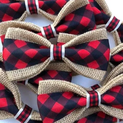 Buffalo Plaid Dog Bow