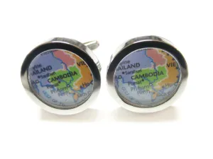 Cambodia Map Cufflinks
