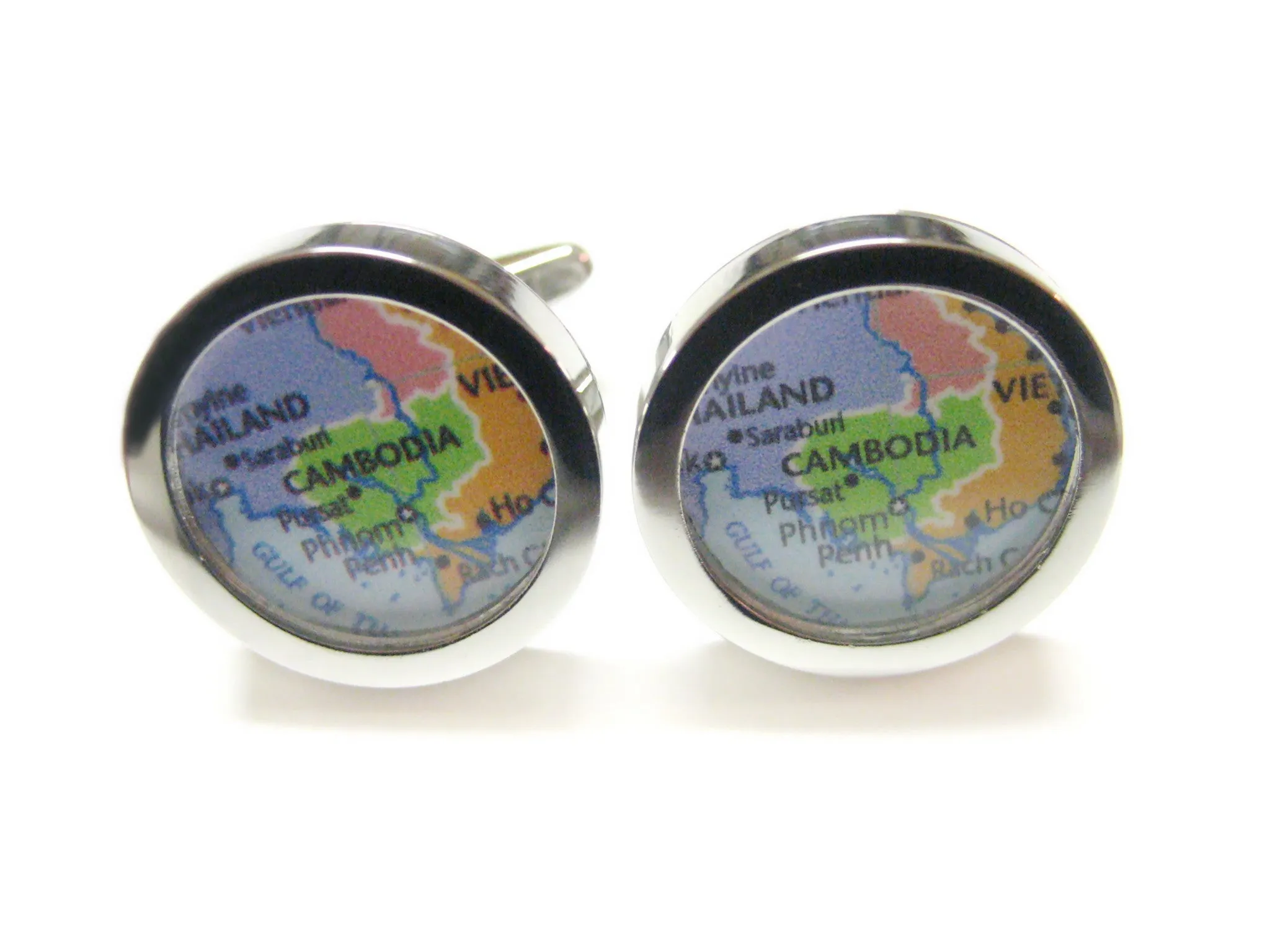 Cambodia Map Cufflinks