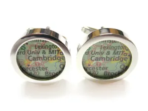 Cambridge Massachusetts and MIT Map Cufflinks
