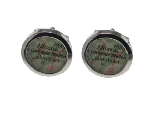 Carnegie Mellon University Map Cufflinks