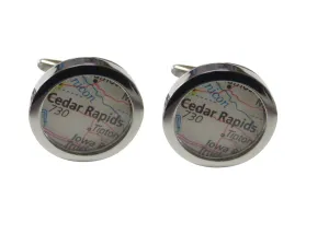 Cedar Rapids Iowa Map Cufflinks