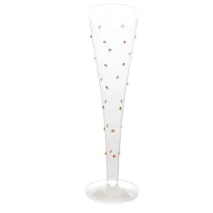 Champagne Flutes with Gold Dots