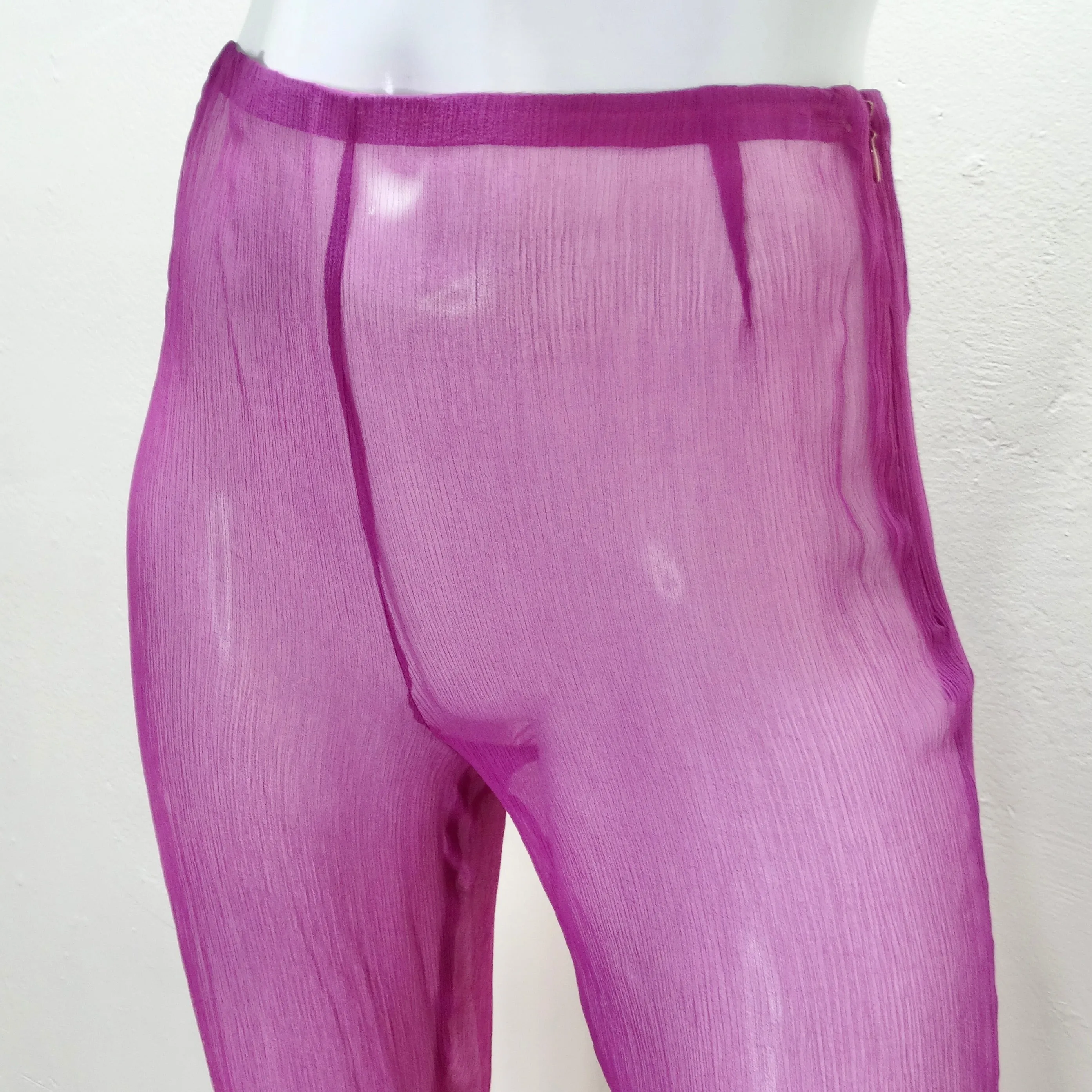 Chanel 2000 Purple Silk Dress, Pant & Belt Set