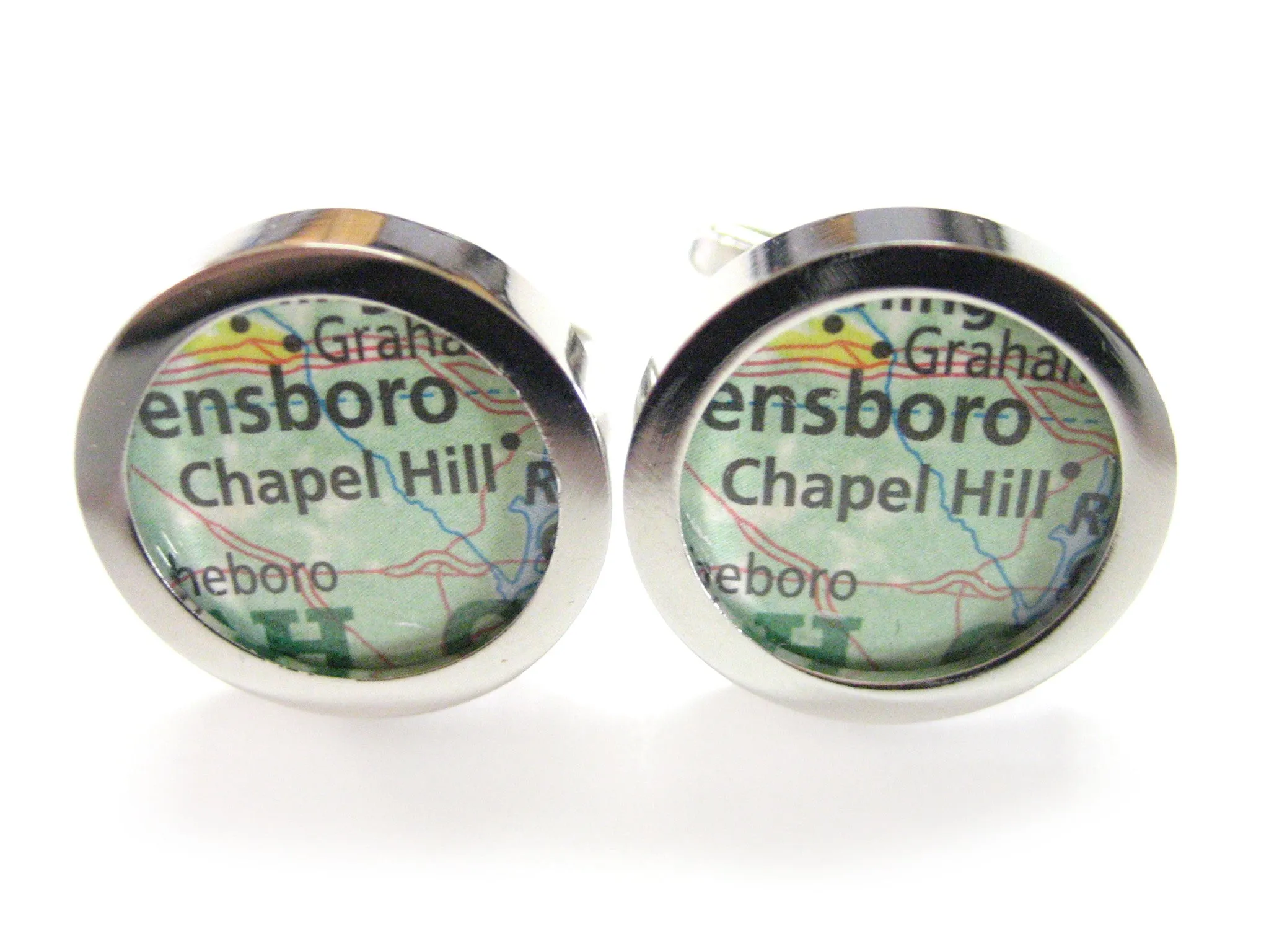 Chapel Hill North Carolina Map Cufflinks