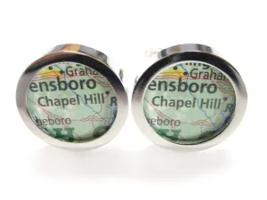 Chapel Hill North Carolina Map Cufflinks