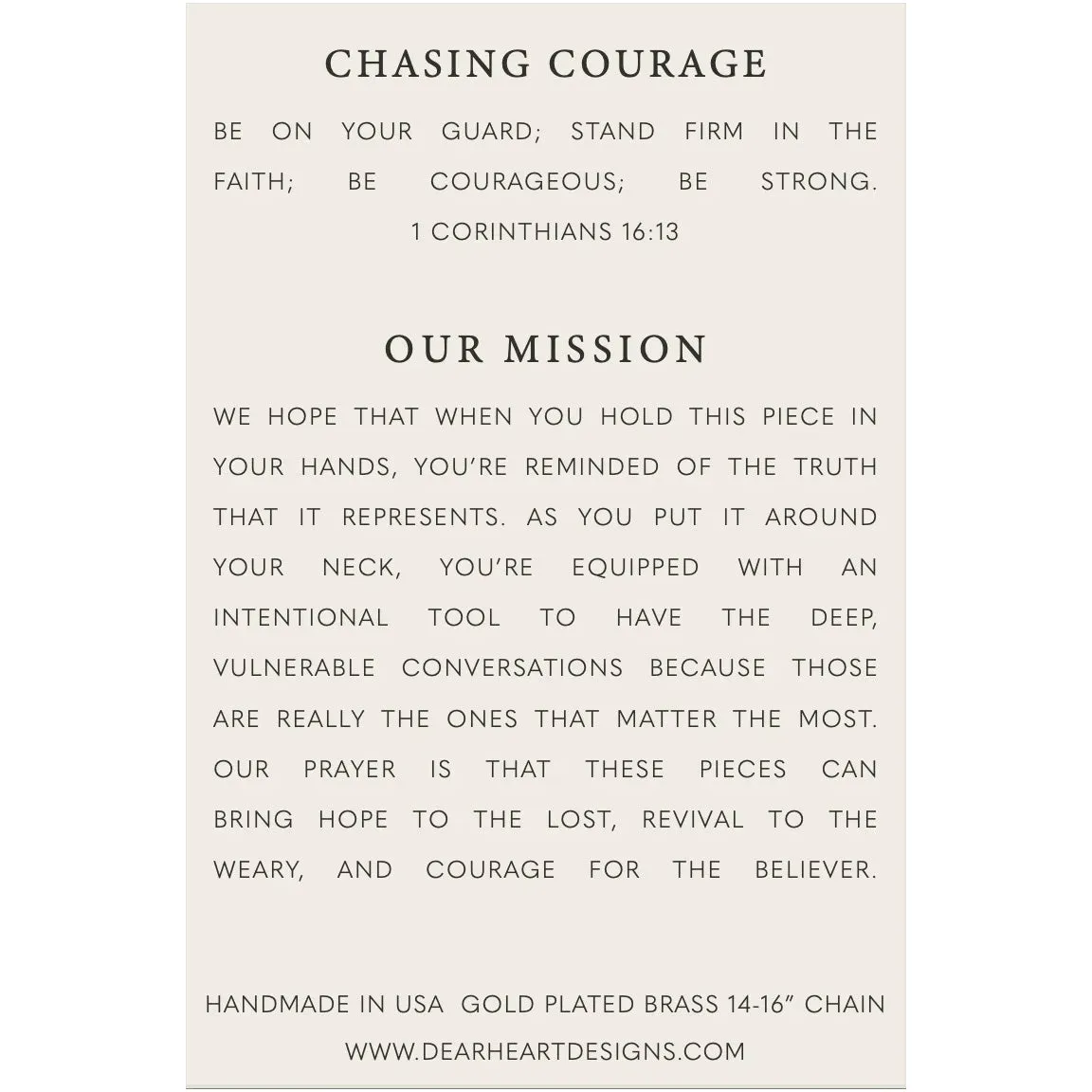 Chasing Courage Necklace By Dear Heart