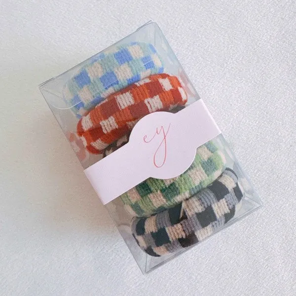 Checkered Donut Hair Ties Set Of 5