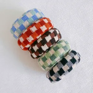 Checkered Donut Hair Ties Set Of 5