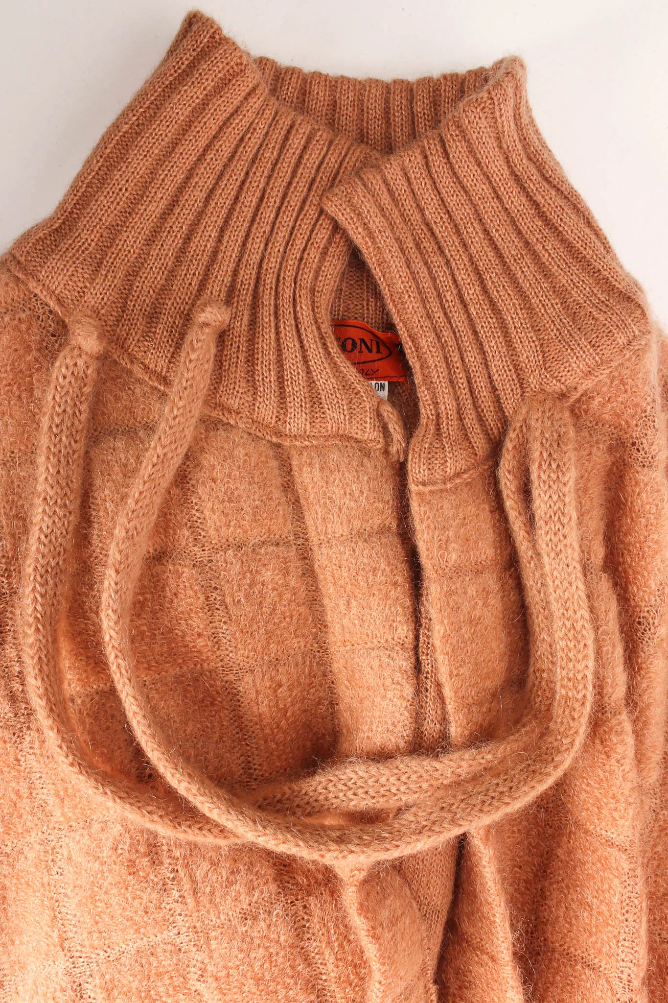 Checkered Mohair Sweater & Infinity Scarf Set