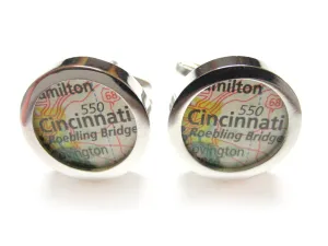 Cincinnati Ohio Map Cufflinks