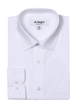 Classic Regular Fit Cotton Convertible Cuff Dress Shirt White R-S100