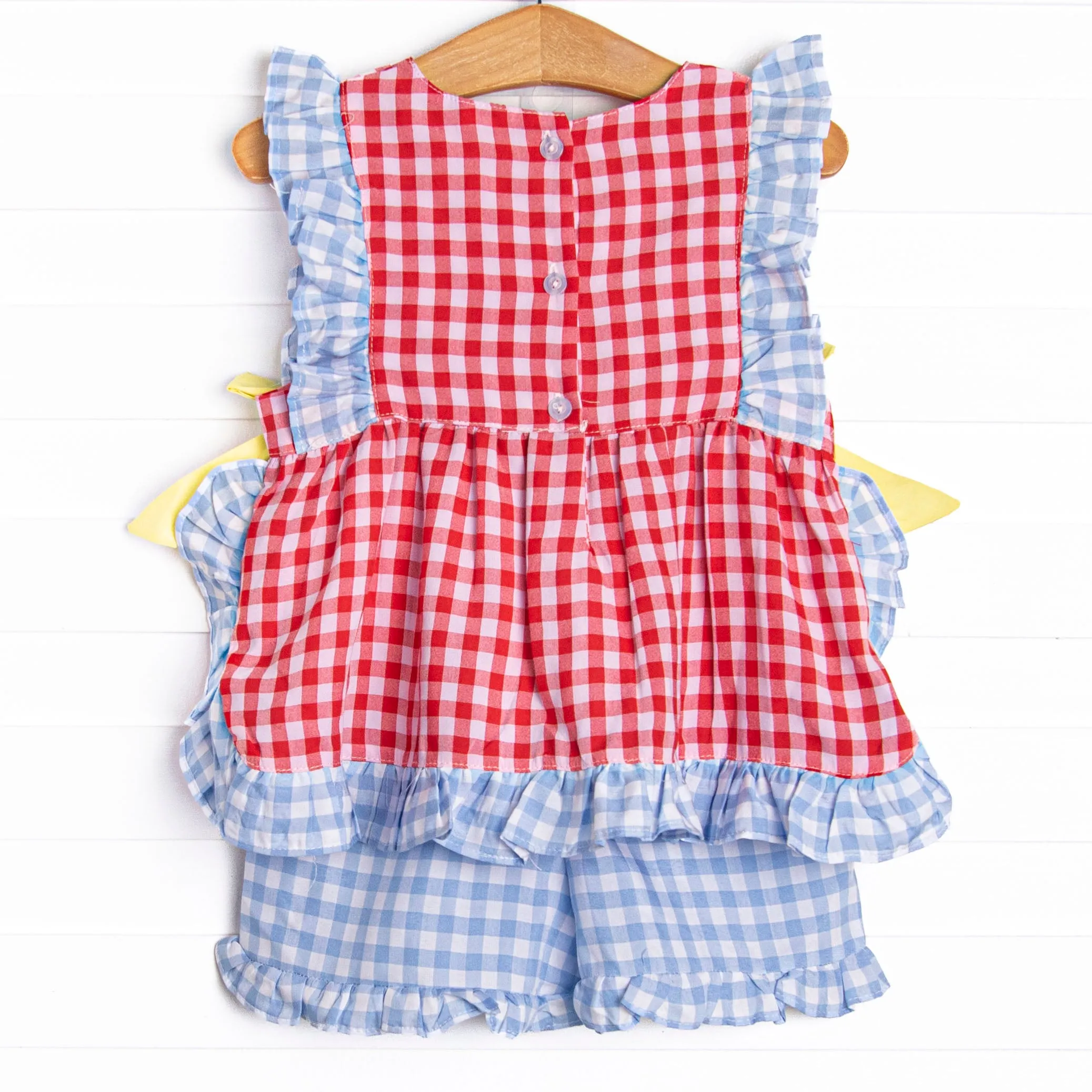 Classroom Classics Ruffle Short Set, Red