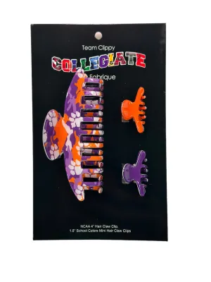 CLEMSON UNIVERSITY-3 Pack Claw Clip-Hair Accessories-CLEM1356