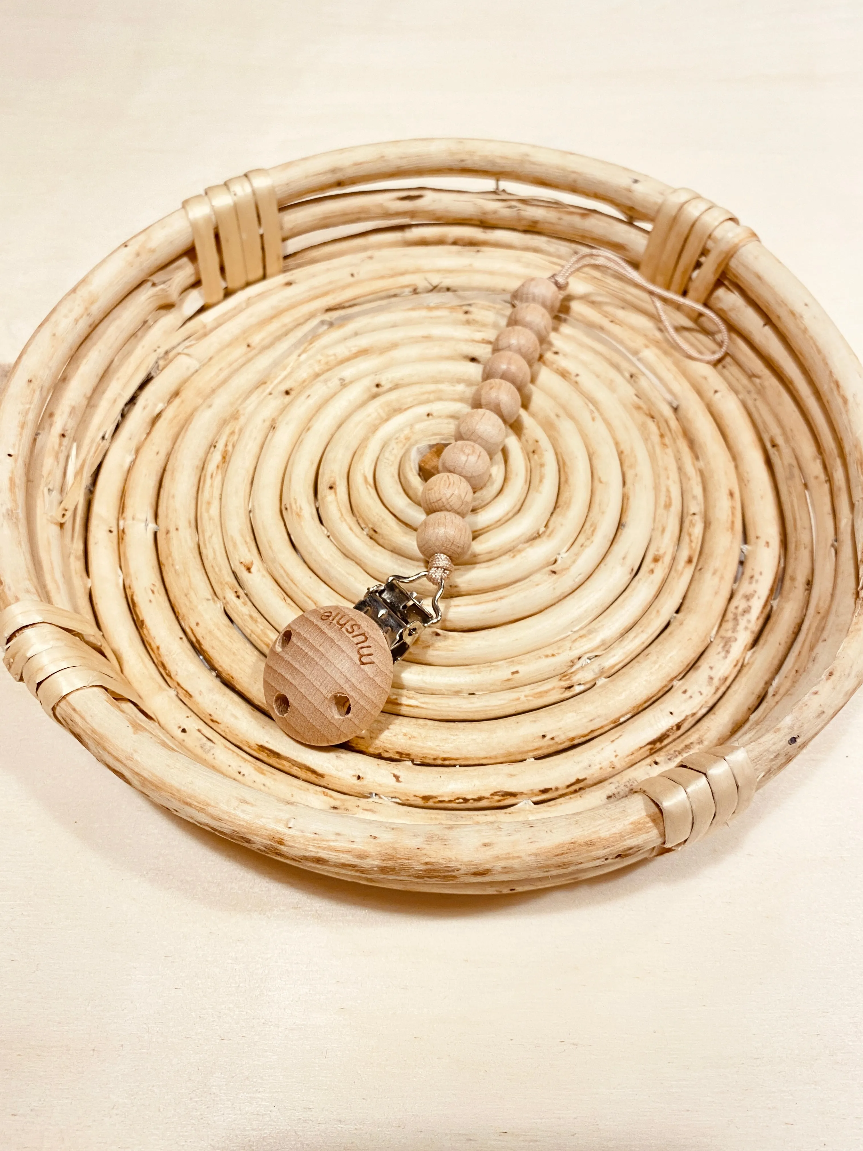 Cleo Pacifier  Clip - Wood