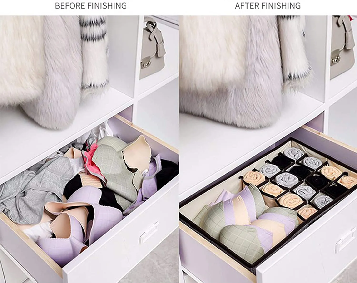 Compartment Foldable Fabric Storage Box ( 15 1)