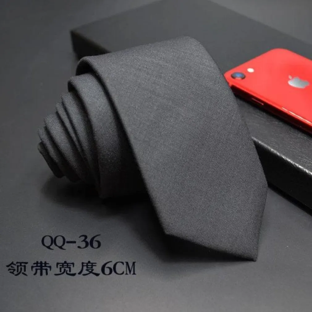 ContiNent 33 Mens Ties 6cm Classic Cotton Handmade Skinny Neck Ties for Men Striped Narrow Collar Slim Cashmere Tie Casual Plaid Tie For Man