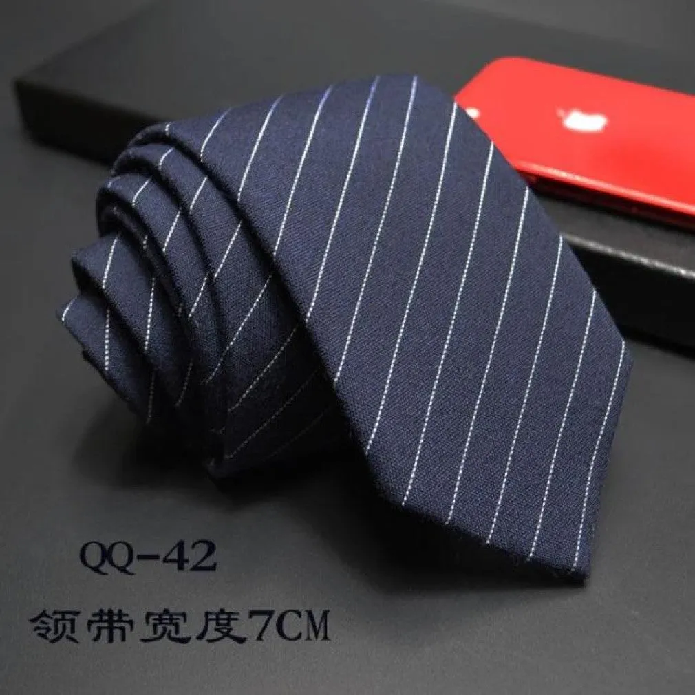 ContiNent 33 Mens Ties 6cm Classic Cotton Handmade Skinny Neck Ties for Men Striped Narrow Collar Slim Cashmere Tie Casual Plaid Tie For Man