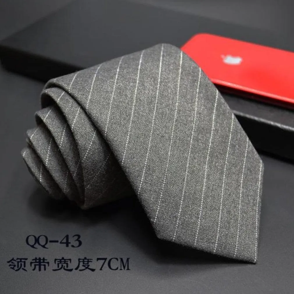 ContiNent 33 Mens Ties 6cm Classic Cotton Handmade Skinny Neck Ties for Men Striped Narrow Collar Slim Cashmere Tie Casual Plaid Tie For Man