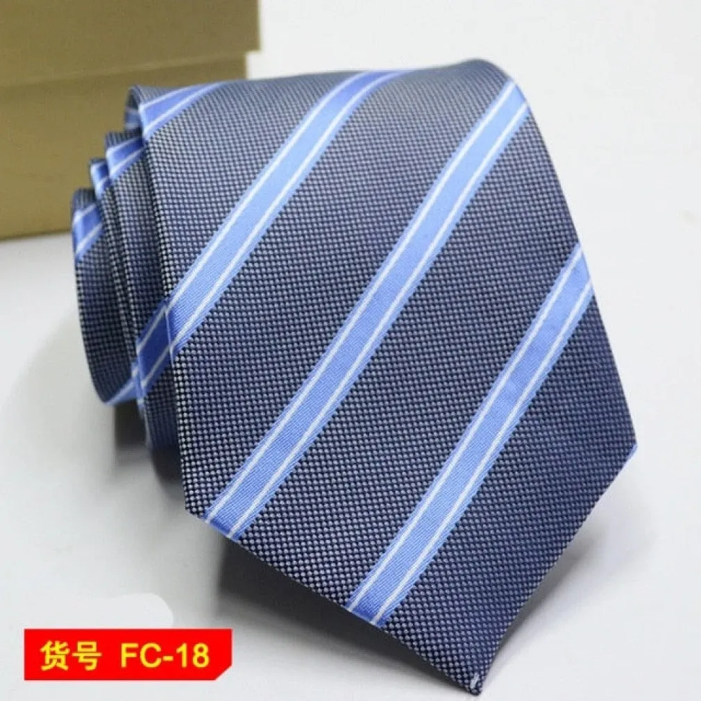 ContiNent 33 Styles Men Ties Solid Color Stripe Flower Floral 8cm Jacquard Necktie Accessories Daily Wear Cravat Wedding Party Gift