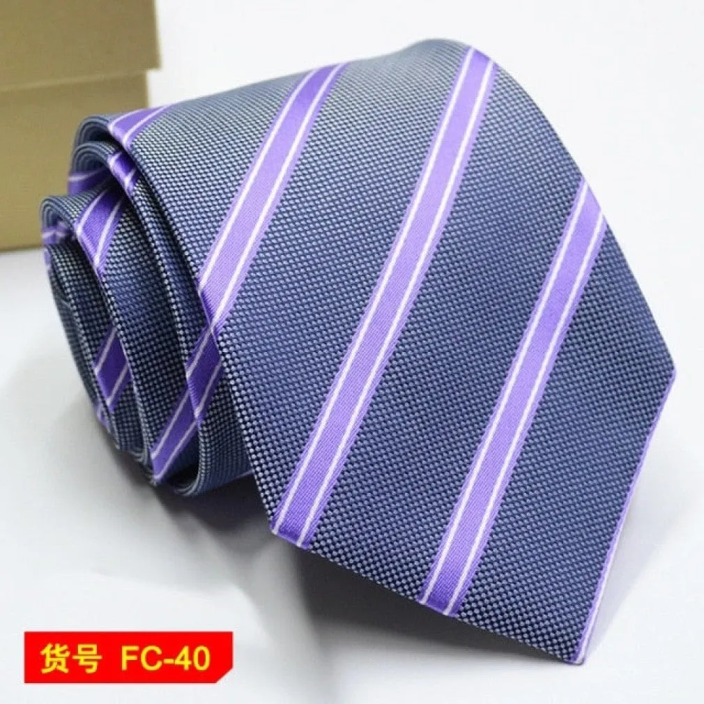 ContiNent 33 Styles Men Ties Solid Color Stripe Flower Floral 8cm Jacquard Necktie Accessories Daily Wear Cravat Wedding Party Gift