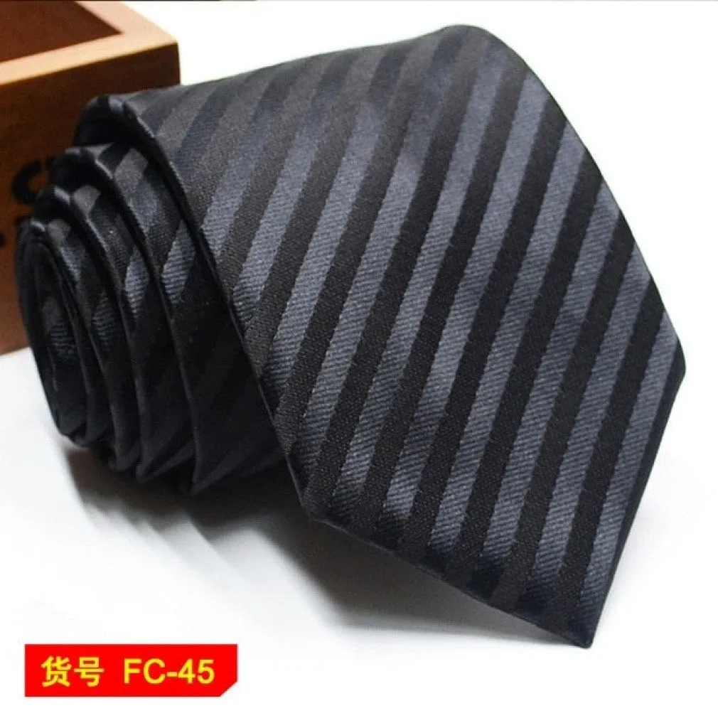 ContiNent 33 Styles Men Ties Solid Color Stripe Flower Floral 8cm Jacquard Necktie Accessories Daily Wear Cravat Wedding Party Gift