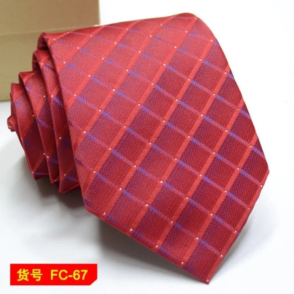 ContiNent 33 Styles Men Ties Solid Color Stripe Flower Floral 8cm Jacquard Necktie Accessories Daily Wear Cravat Wedding Party Gift