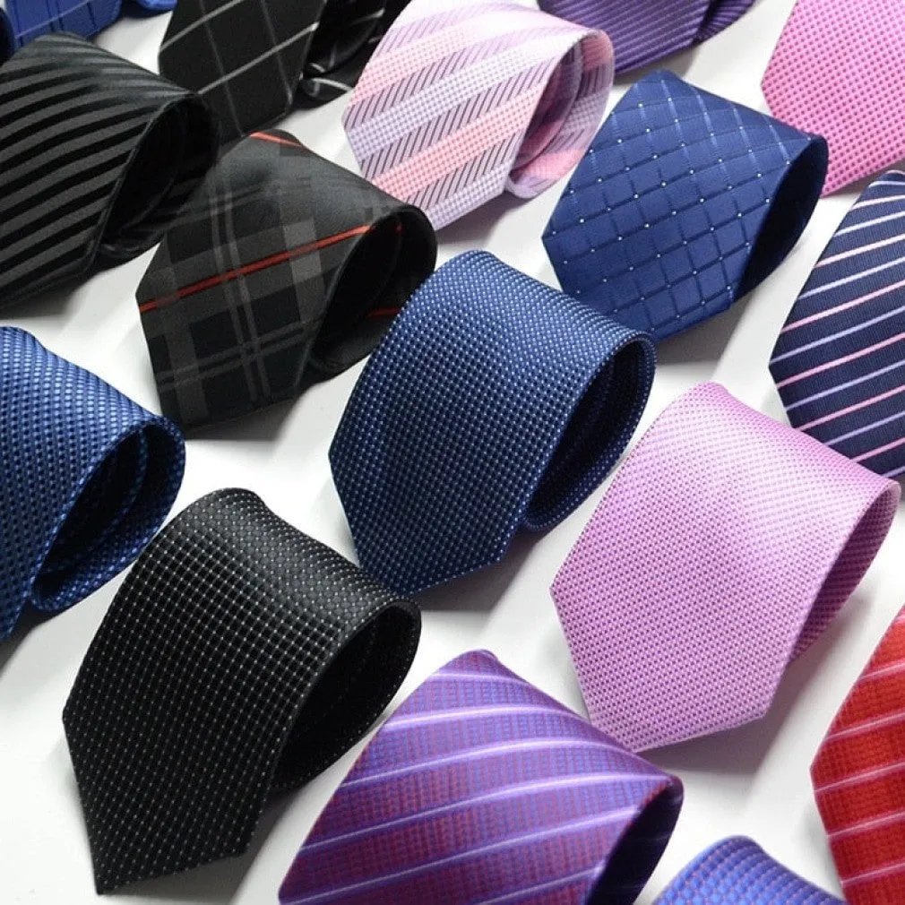 ContiNent 33 Styles Men Ties Solid Color Stripe Flower Floral 8cm Jacquard Necktie Accessories Daily Wear Cravat Wedding Party Gift