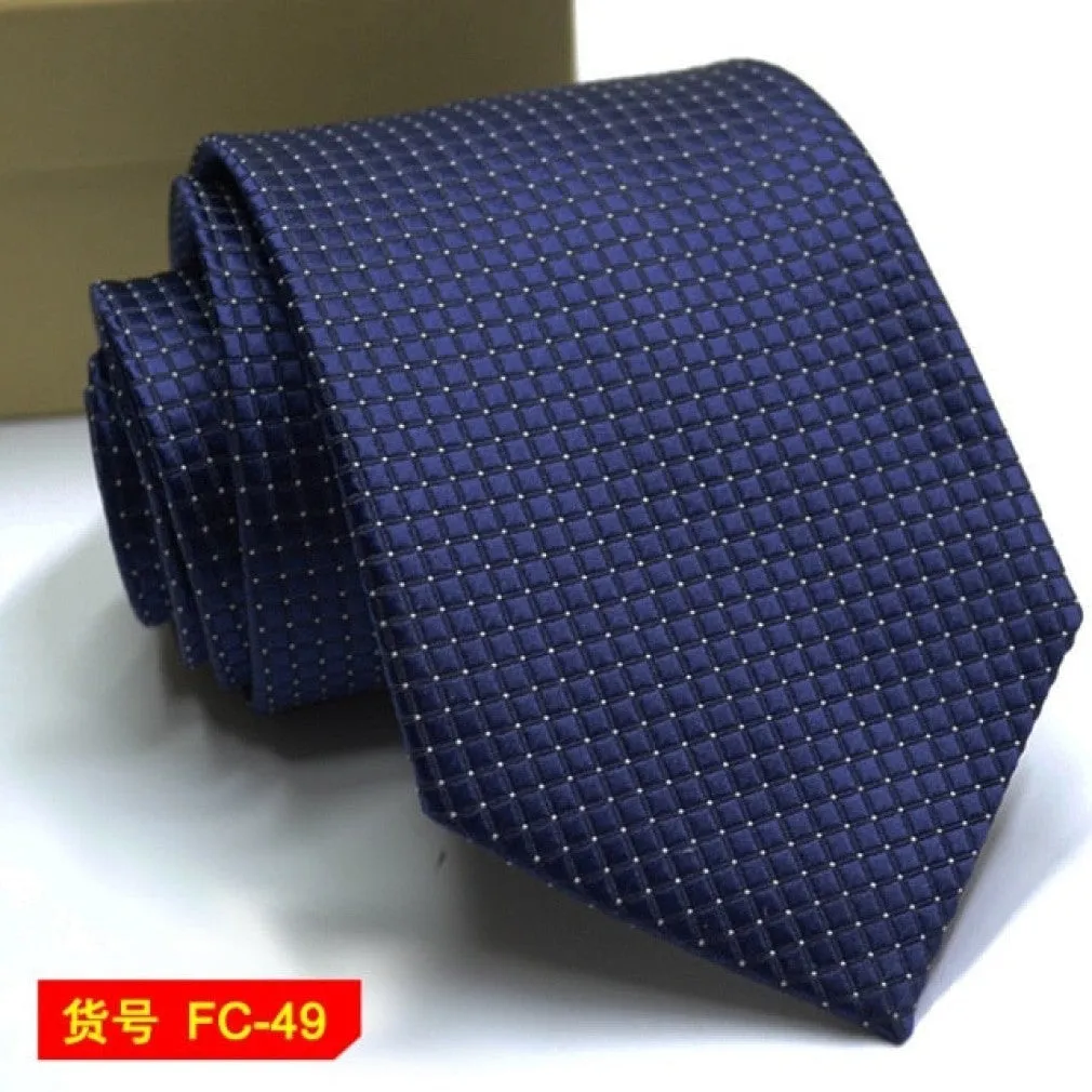 ContiNent 33 Styles Men Ties Solid Color Stripe Flower Floral 8cm Jacquard Necktie Accessories Daily Wear Cravat Wedding Party Gift