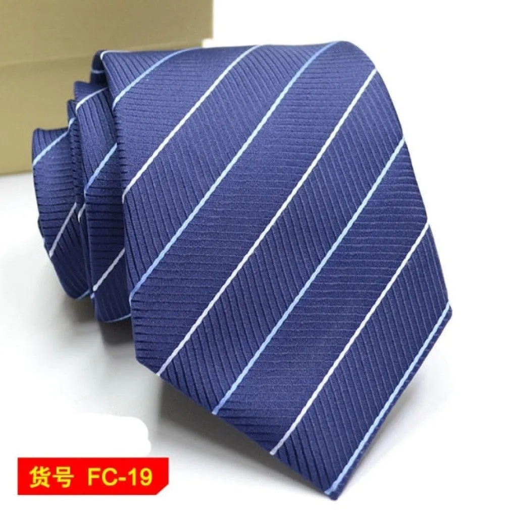 ContiNent 33 Styles Men Ties Solid Color Stripe Flower Floral 8cm Jacquard Necktie Accessories Daily Wear Cravat Wedding Party Gift