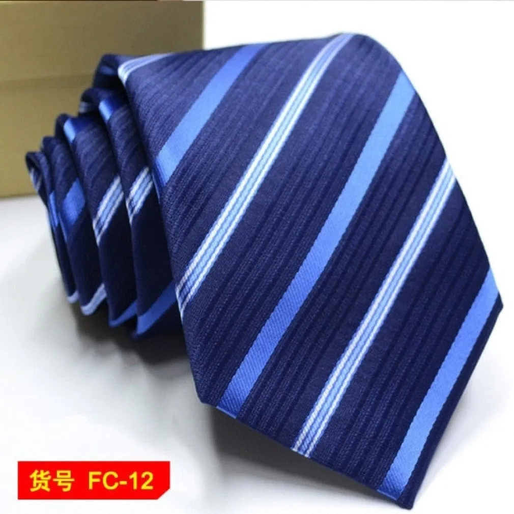 ContiNent 33 Styles Men Ties Solid Color Stripe Flower Floral 8cm Jacquard Necktie Accessories Daily Wear Cravat Wedding Party Gift