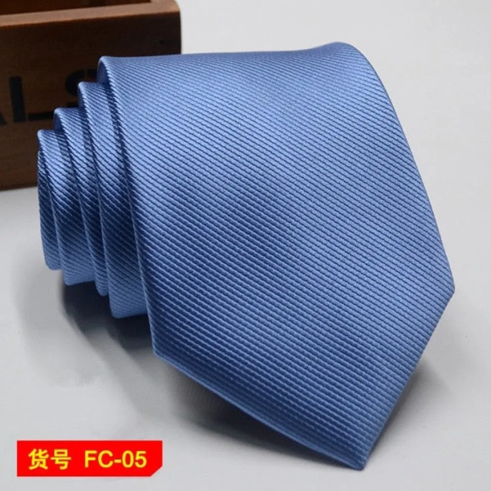 ContiNent 33 Styles Men Ties Solid Color Stripe Flower Floral 8cm Jacquard Necktie Accessories Daily Wear Cravat Wedding Party Gift
