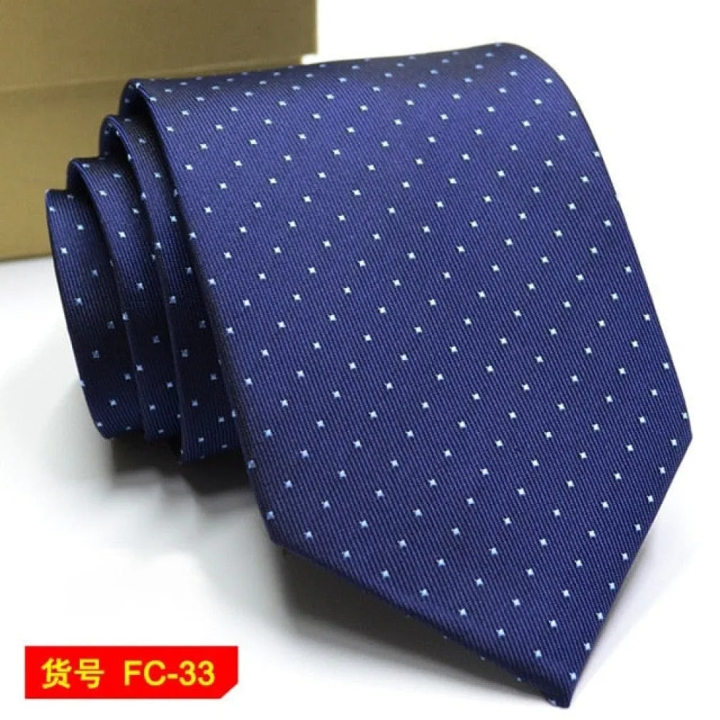 ContiNent 33 Styles Men Ties Solid Color Stripe Flower Floral 8cm Jacquard Necktie Accessories Daily Wear Cravat Wedding Party Gift