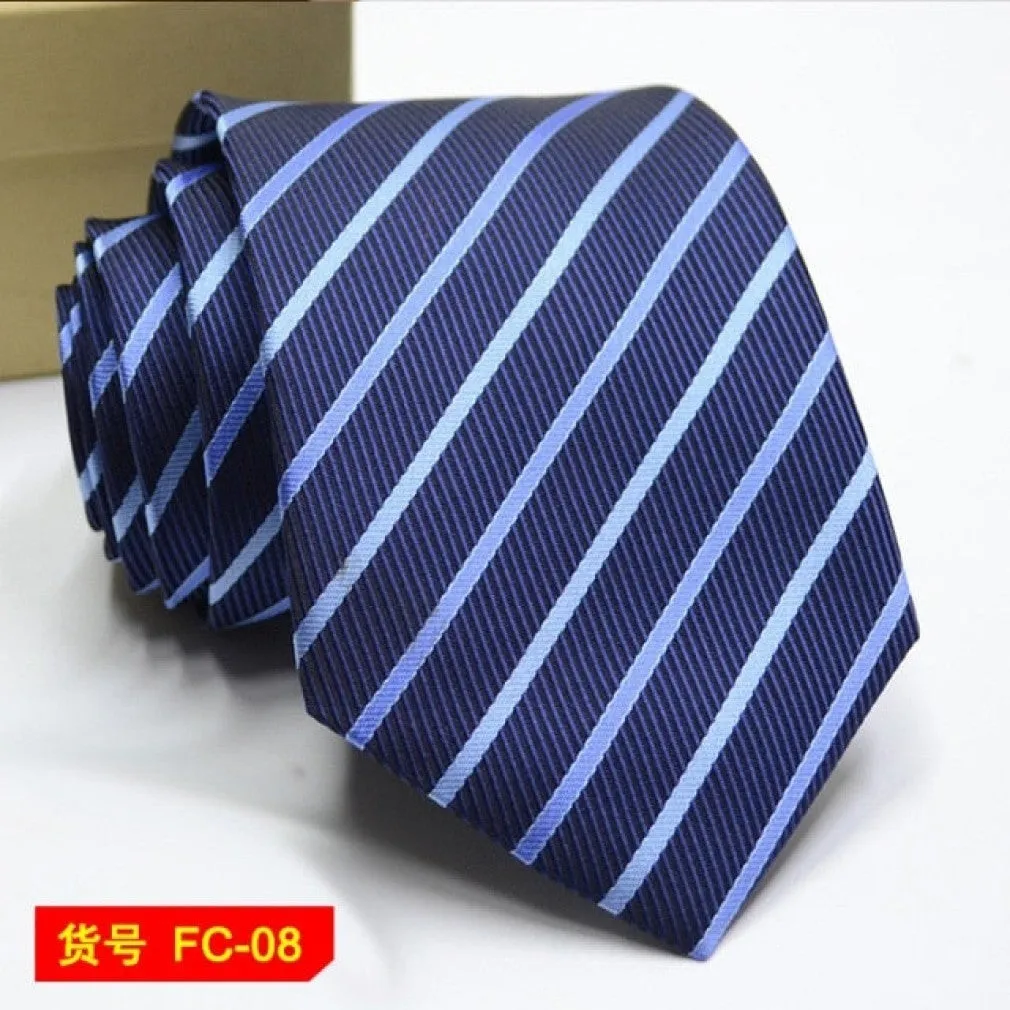 ContiNent 33 Styles Men Ties Solid Color Stripe Flower Floral 8cm Jacquard Necktie Accessories Daily Wear Cravat Wedding Party Gift