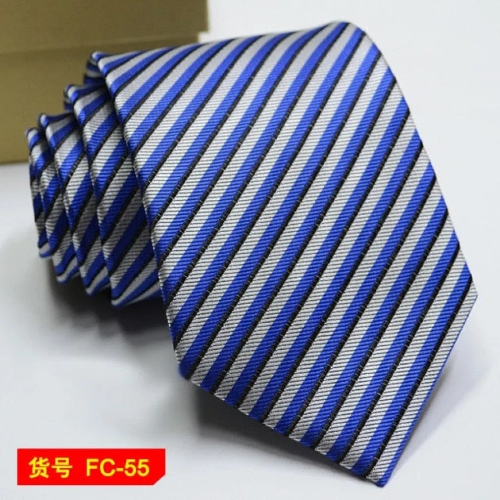 ContiNent 33 Styles Men Ties Solid Color Stripe Flower Floral 8cm Jacquard Necktie Accessories Daily Wear Cravat Wedding Party Gift