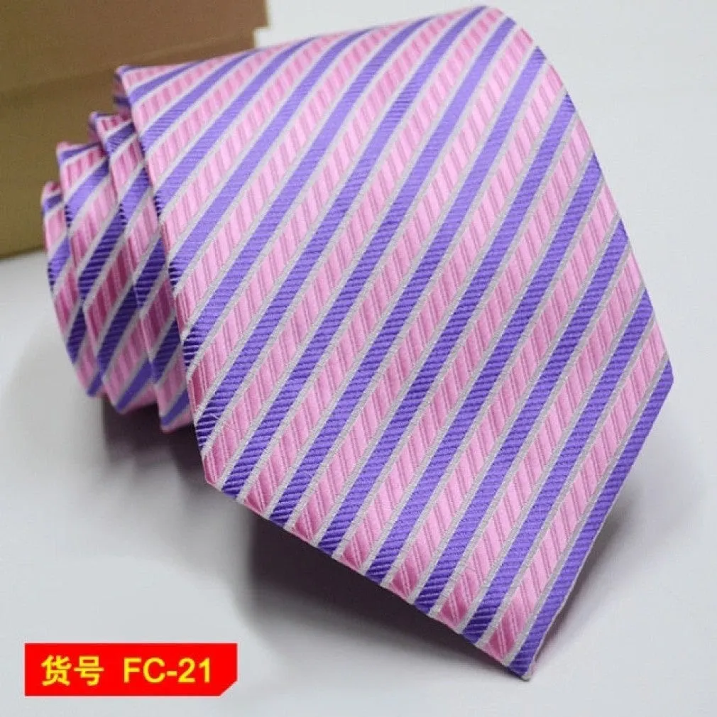 ContiNent 33 Styles Men Ties Solid Color Stripe Flower Floral 8cm Jacquard Necktie Accessories Daily Wear Cravat Wedding Party Gift