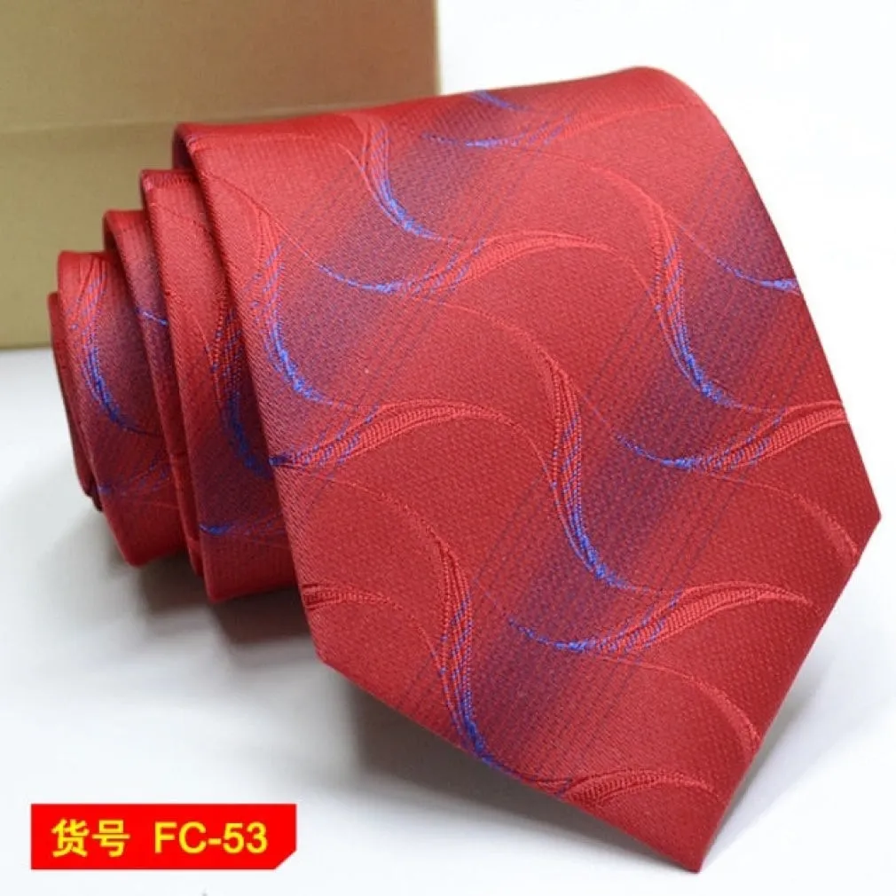 ContiNent 33 Styles Men Ties Solid Color Stripe Flower Floral 8cm Jacquard Necktie Accessories Daily Wear Cravat Wedding Party Gift