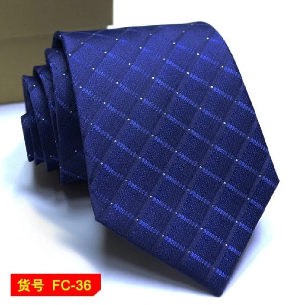 ContiNent 33 Styles Men Ties Solid Color Stripe Flower Floral 8cm Jacquard Necktie Accessories Daily Wear Cravat Wedding Party Gift