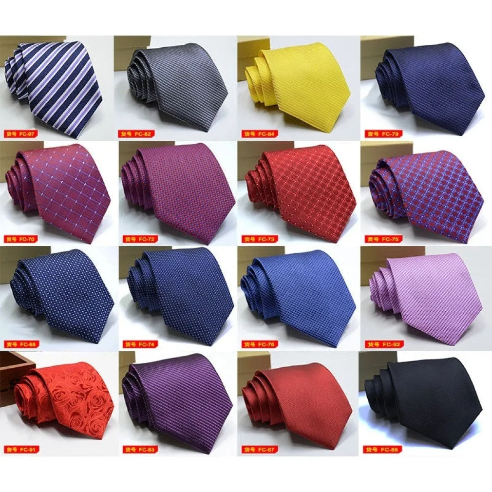 ContiNent 33 Styles Men Ties Solid Color Stripe Flower Floral 8cm Jacquard Necktie Accessories Daily Wear Cravat Wedding Party Gift