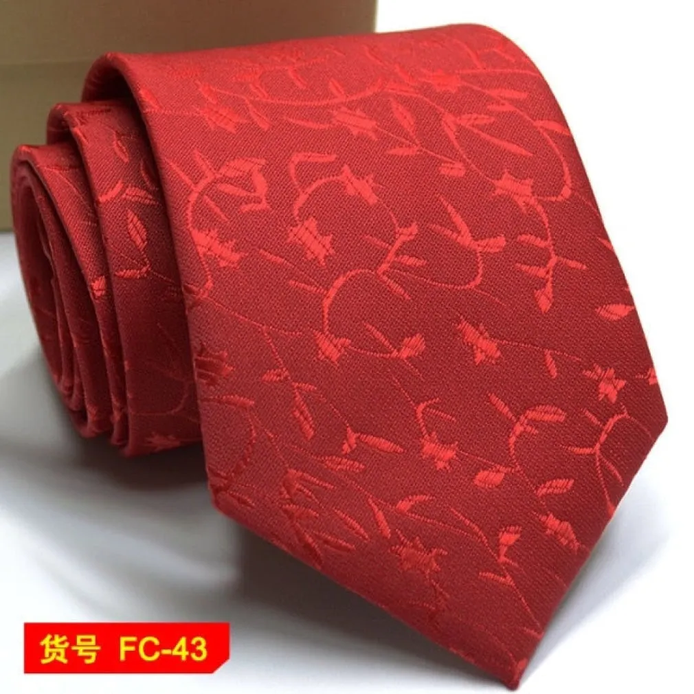ContiNent 33 Styles Men Ties Solid Color Stripe Flower Floral 8cm Jacquard Necktie Accessories Daily Wear Cravat Wedding Party Gift